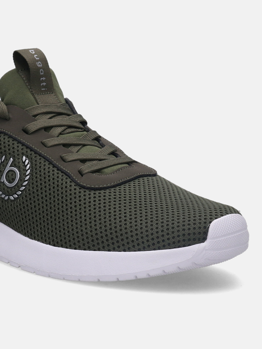 A green Men's bugatti Athileisure Sneakers featuring a round plain toe, zero heels heel. Made from textile with a durable eva outsole, this laces design offers both style and comfort.