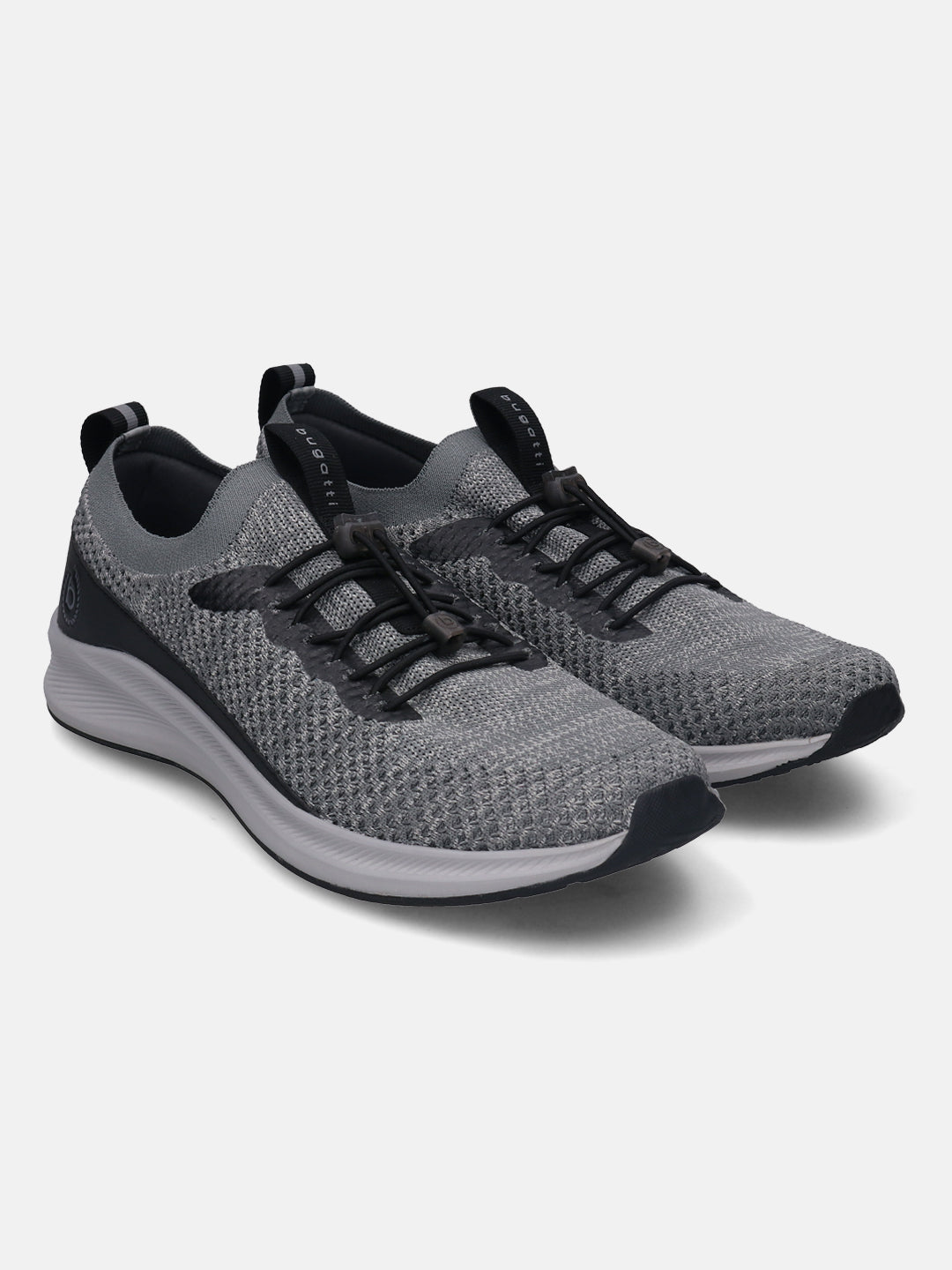 A grey Men's bugatti  Athileisure Sneakers featuring a round toe plain toe, zero heels heel. Made from textile with a durable eva outsole, this easy lace design offers both style and comfort.