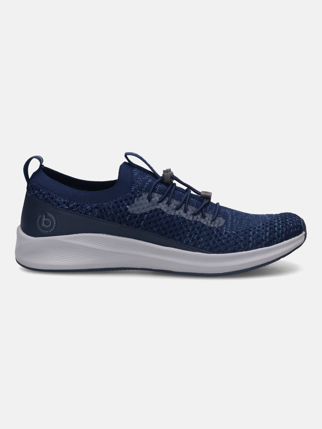 A blue Men's bugatti Athileisure Sneakers featuring a round plain toe, zero heels heel. Made from textile with a durable eva outsole, this elastic design offers both style and comfort.