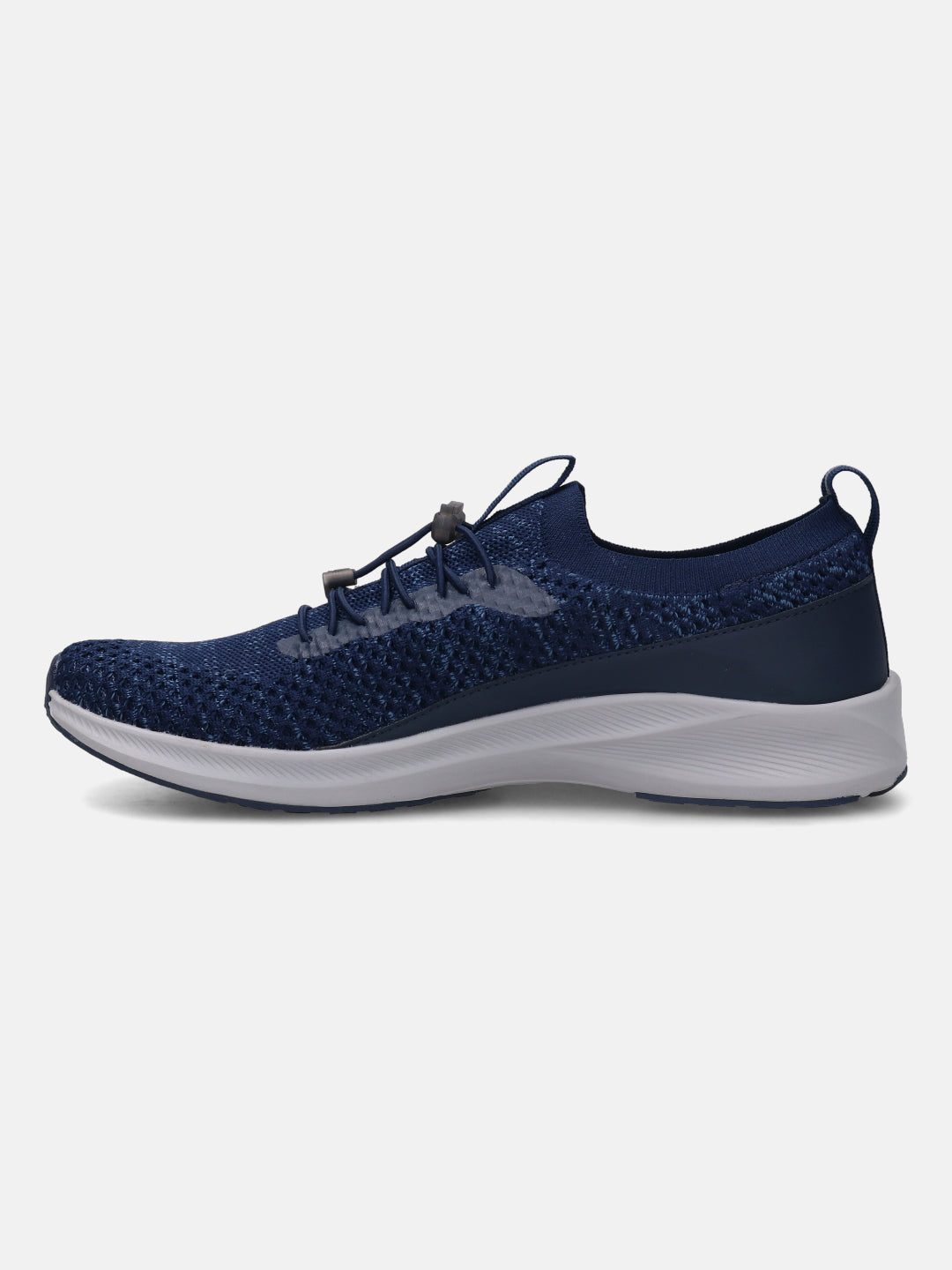 A blue Men's bugatti Athileisure Sneakers featuring a round plain toe, zero heels heel. Made from textile with a durable eva outsole, this elastic design offers both style and comfort.