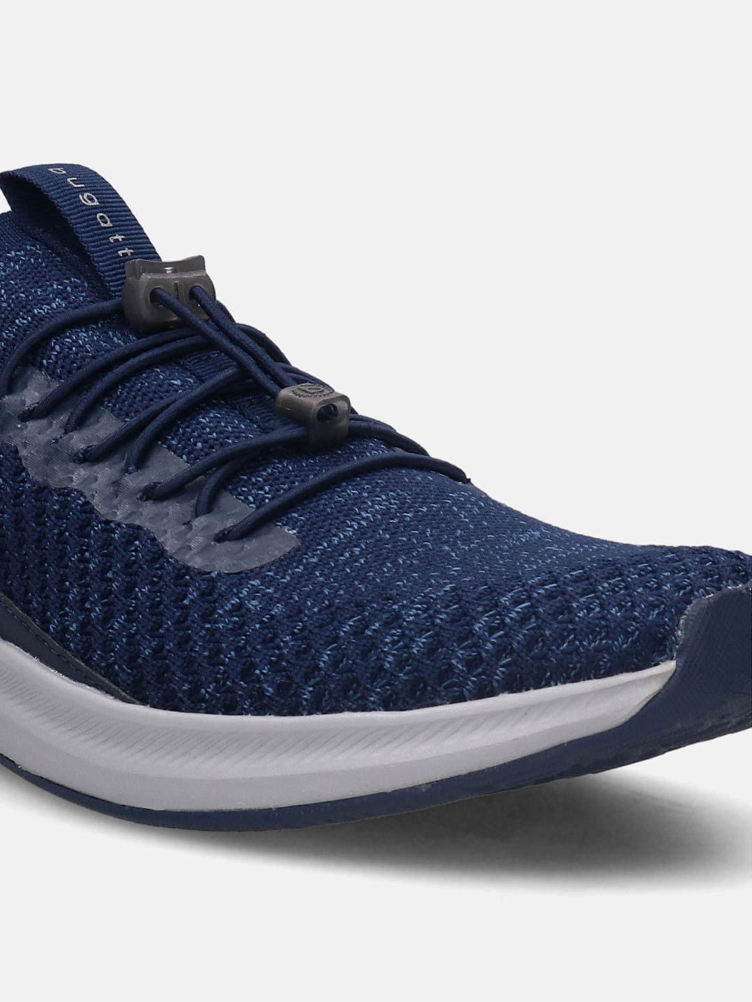 A blue Men's bugatti Athileisure Sneakers featuring a round plain toe, zero heels heel. Made from textile with a durable eva outsole, this elastic design offers both style and comfort.