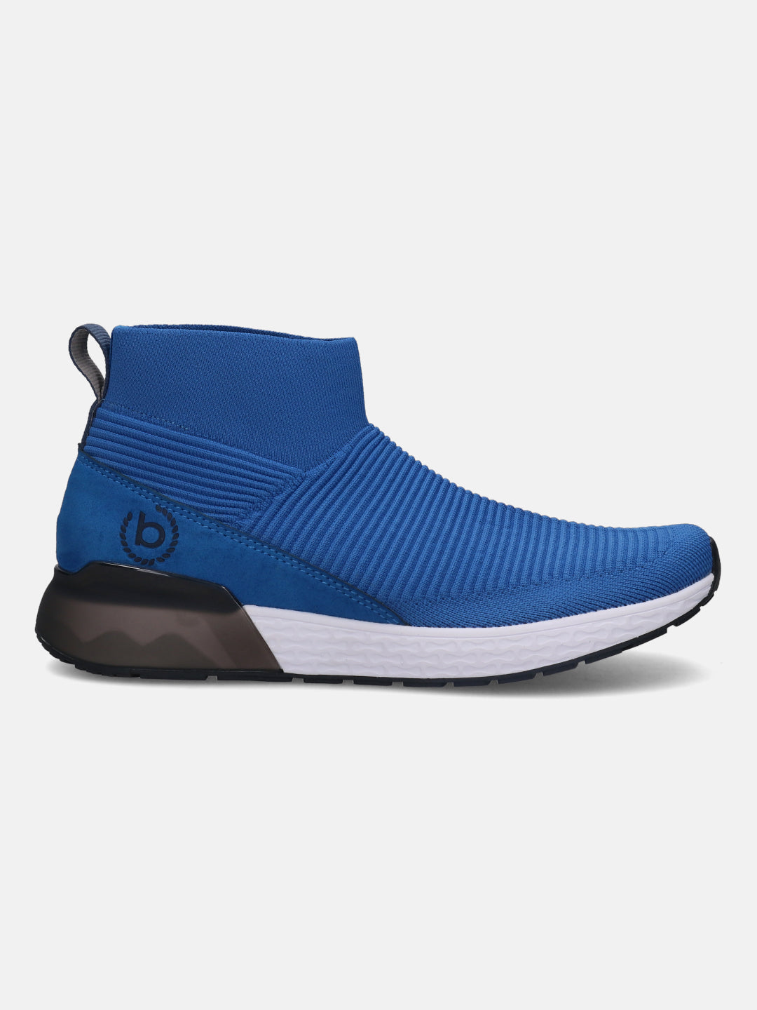 A blue Men's bugatti  Athileisure Sneakers featuring a round toe plain toe, zero heels heel. Made from textile with a durable eva outsole, this slip-on design offers both style and comfort.