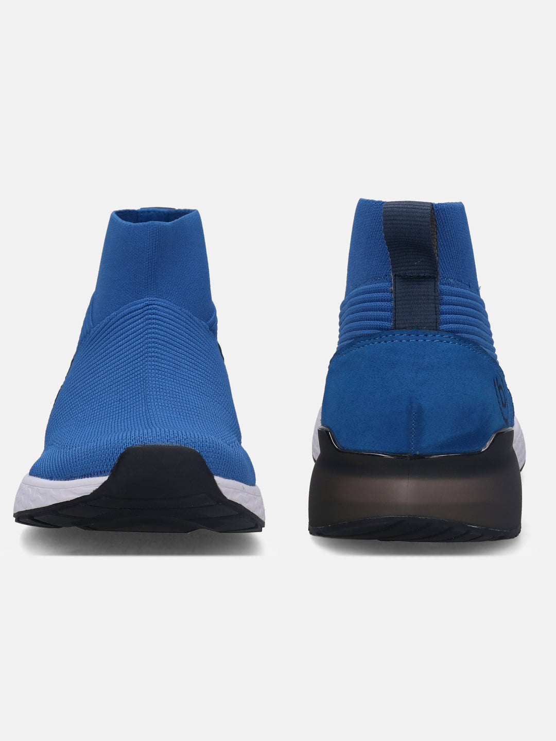 A blue Men's bugatti  Athileisure Sneakers featuring a round toe plain toe, zero heels heel. Made from textile with a durable eva outsole, this slip-on design offers both style and comfort.