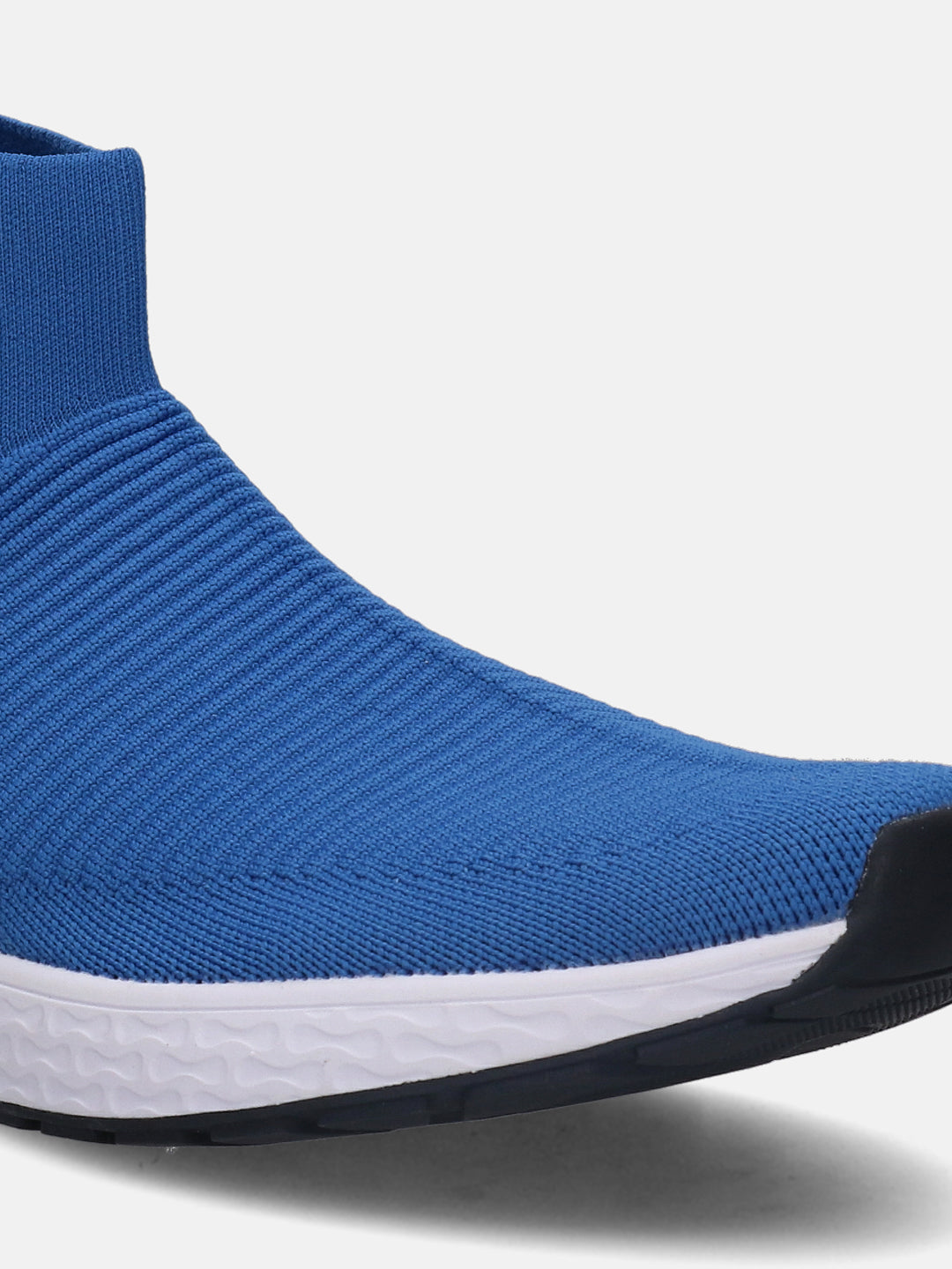 A blue Men's bugatti  Athileisure Sneakers featuring a round toe plain toe, zero heels heel. Made from textile with a durable eva outsole, this slip-on design offers both style and comfort.