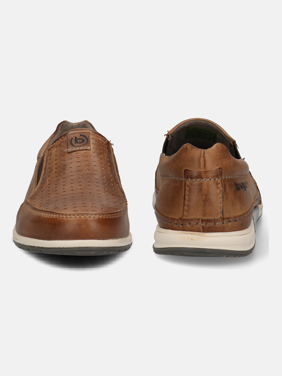 A yellow Men's bugatti  Slip-On Sneakers featuring a round toe plain toe, zero heels heel. Made from nubuck leather with a durable tpr outsole, this slip-on design offers both style and comfort.